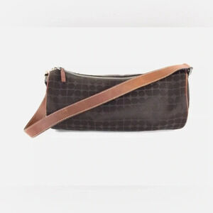 Vintage Kate Spade Barrel Bag Women’s Purse Y2K Leather Strap Geometric Print